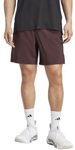 adidas Men's Train Essentials Woven Training Shorts, Shadow Brown/Black, XXL