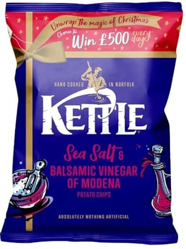 4 x Sea Salt & Balsamic Vinegar Potato Chips 130G Delicious Tasty And Twisty Hand Cooked Potato Chips with Sea Salt Gift Hamper For All Occasions