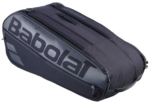 Babolat Unisex-Adult L, Sporttasche für Schläger Modell Cross Court, 65 Liter Fassungsvermögen, Schwarz, Ultra-robust, Zwei Hauptfächer, DREI Zubehörfächer, Rucksacktrage, Wasserabweisendes Material