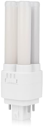 Bright Source LED PL-C Retrofit Compact Bulb, CFL Replacement, G24 4-pin Socket Base, 6W, 720lm, IP44, 3CCT Adjustable Light Colour 3000K 4000K 6000K, for Direct Mains Installation Only