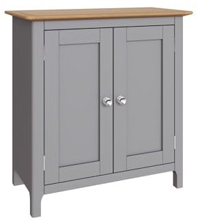 FWStyle Dove Grey Oak 2 Door Compact Sideboard - H67 X W65 X D33cm