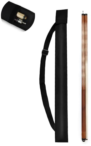 PEAPIN Pool Cue Case, Snooker and Billiard Cue Bag for 1/2 Cues | Waterproof Oxford cloth carry case with adjustable strap for jointed cues, travel, dust and scratch protection