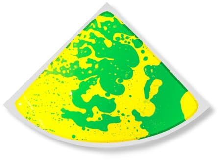 Sensorische Flüssig-Bodenfliesen， Verbundene Bogenförmige Spielmatte für Kinder mit Schwebefarben， Lernpuzzle-Matte für Kinderkrippe & Kindergarten(Yellow-Green,13in)