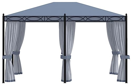 Solivagant Tonnelle avec moustiquaire 3x4 m Anthracite Acier,(39.16 KG)