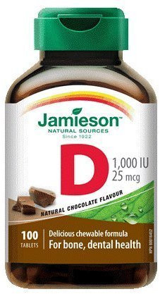 Chewable Vitamin D 1000iu Chocolate-100 tabs Brand: Jamieson Laboratories by Jamieson Laboratories