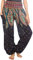 Lofbaz Damen Haremshose Yogahose Pumphose Hippie Hose Boho Kleidung Festival Outfit Sommerhose Leicht Sommer Hosen - Floral 3 Dunkelblau L