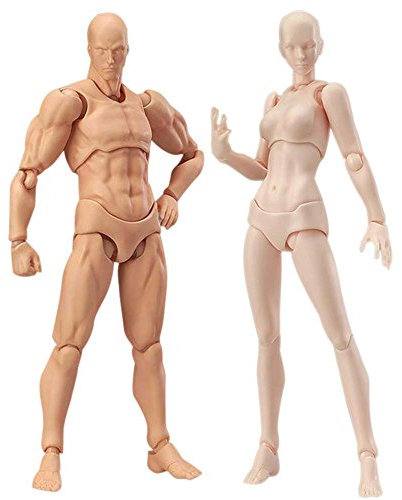 Wildlead 2 Teile / satz Licht Körper Chan & Kun PVC Movebale Action Figure Modell Für SHF Version 2,0 geschenkeHelfen Sie viel beim Zeichnen (Hautfarbe)