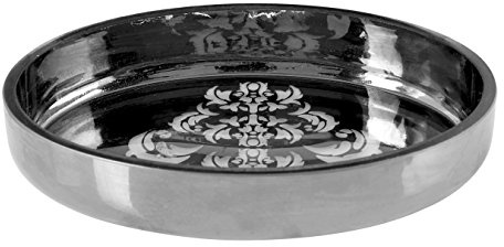 Premier Housewares Premier Housewares Elissa Soap Dish, Glass, Silver, 9 x 14 x 3 cm