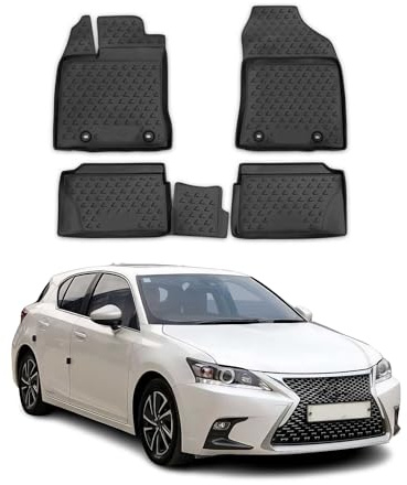 OMAC Fußmatten für Lexus CT 200H 2010-2021 TPE 4X Schwarz | Gummimatten, Automatten, Allwetter, fahrzeugspezifisches Produkt, Antirutsch, 3D-Passform, wasserdicht