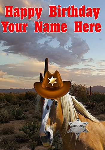 Giftsforall j799 Grußkarte mit Cowboy-Motiv, A5, personalisierbar