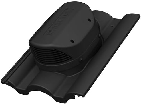 Parotec Flachlüfter für Braas - Taunus Dachlüfter Entlüfter Lüftungsziegel (RAL 9005 - Schwarz)