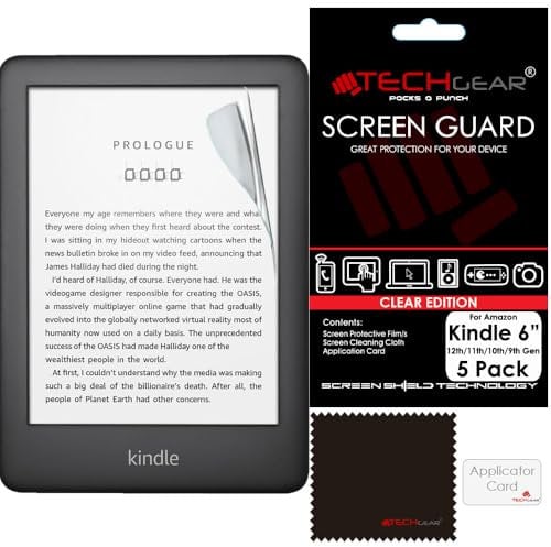 TECHGEAR [5 Pack] Protection Écran Compatible avec Liseuse Amazon Kindle eReader 9ème Génération (2019) Écran 6 Pouces, Films de Protection Écran Ultra Clairs