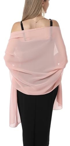 Chiffon Schals und Wraps für Abendkleider Frauen Elegant Weich Schal Braut Schal Hochzeit Stola, Rouge (Chiffon), Einheitsgröße