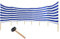 Ferocity Coupe-Vent 10 m Plage Parasol Vacances Caravane & Camping + Marteau en Caoutchouc Gratuit !!, Rayures Bleues et Blanches [120]