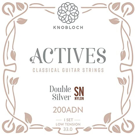 KNOBLOCH STRINGS - Cuerdas de Guitarra Española | 200ADN Actives Double Silver | Tensión Media-Baja 33.0 | Bajos Brillantes y Agudos Matizados | Equilibrio Resonante | Juego cuerdas Flamenca y Clásica
