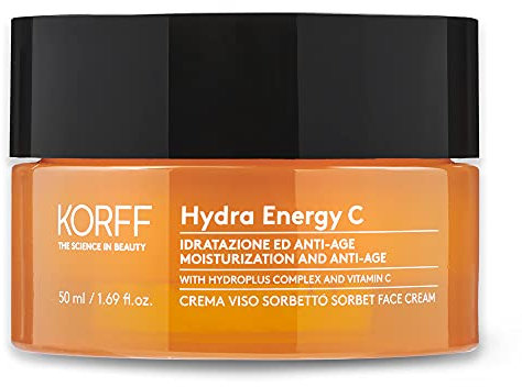 Korff Hydra Energy C Gesichtscreme mit Hydroplus Complex, feuchtigkeitsspendende Formel mit Hyaluronsäure für normale und gemischte Haut, 50 ml