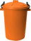 M1SS 50 Litre Heavy Duty Plastic Clip Lock Lid Bin Indoor or Outdoor Rubbish, Waste or Storage of Animal Feed. (Orange)