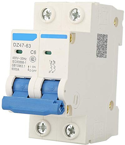 Disjoncteur miniature, DZ47-63 2 P Mini disjoncteur coupe-circuit disjoncteur 400VAC basse tension(6A)
