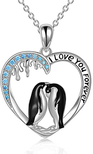 YAFEINI Pinguin Kette für Damen Halskette 925 Sterling Silber Pinguin Anhänger Schmuck Geschenke für Mädchen (Pinguin-Halskette)