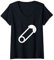 Damen Sicherheitsnadel. T-Shirt mit V-Ausschnitt