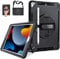 Miesherk Hülle für iPad 9./8./7.Generation 10.2: Militärische Robuste 3-Schichte Stoßfest Schutzhülle Case für iPad 9.Generation 2021-Stifthalter-Drehbar Ständer-Handschlaufe-Schultergurt-Schwarz