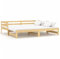 vidaXL Massivholz Kiefer Tagesbett Ausziehbar Ausziehbett Bettsofa Sofa Bett Sofabett Schlafsofa Bettgestell Holzbett Gästebett 2X(90x200) cm, Braun