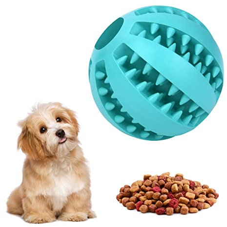 flintronic Hundeball, Naturgummi Hundespielzeug mit Minzgeschmack Ø 7cm, Kauspielzeug aus Naturgummi, Hundezahn Reinigungs Spielzeugball, interaktives Hundespielzeug für Große & Kleine Hunde