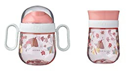 Mepal | Mio Set – 360° | Baby Trinklernbecher ab 6 Monate | auslaufsicher | Spülmaschinengeeignet & BPA frei | Flowers & Butterflies