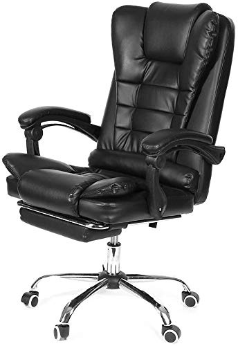 Sedia da ufficio - ergonomica regolabile angolo di inclinazione girevole Sedia con gambe e supporto lombare, bracciolo Spesso imbottito - schienale alto in pelle esecutivo Computer Desk Gaming Chair