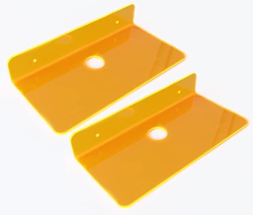 GOYAPRINT Wandregal für Handy, 2 Stück, 22 cm, schwimmendes Acryl, Neon-Effekt, mit Loch für Kabel, leichte Aufbewahrung (Orange Transparent)