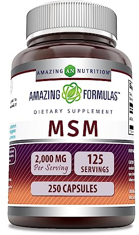Amazing Formulas MSM (Methylsulfonylmethane) Supplement | 2000 Mg Per Serving | Capsules | Non-GMO | Gluten Free | Made in USA (250 Count | 1 Pack)