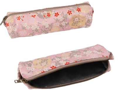 Oyachic Embroidery Federmäppchen Pencil Case Flower Stiftebeutel Mäppchen Federtasche Aufbewahrungstasche für Büro Damen Geschenk (rosa)