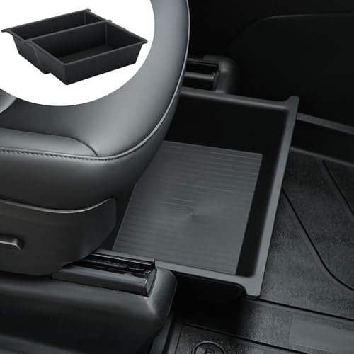Jawjut Tesla Model Y Sitz Organizer TPE+ABS Doppelter verdeckter Organizer Tesla Model Y Zubehör(schwarz) 2PCS