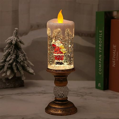 Tuzsocr LED-Weihnachtskerzen mit Sockel, elektronische Weihnachtskerzen, flammenlose Kerzen mit Farbwechsel, glitzernd, für Weihnachtsdekoration, Heimdekoration (Stil 2)