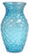 OFFIDIX Blumenvase mit Glas-Taille – moderner Stil, Gitter-Design für Heimdekoration (blau)