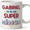 Mugffins Tasses Personnalisables pour MÉDECIN homme - En Français - Cadeau Personalisé- Tu es Super - 11 oz / 330 ml