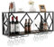 COSTWAY Wall Mounted Wine Rack, 2-Tier 39 Bottles Floating Wine Shelves with Stemware Hanger, Metal Frame Hanging Drink Display Storage Holder for Kitchen Bar Dining Room