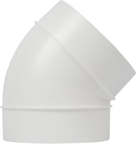 Vent Systems Ø100 mm Rundrohr Verbinder - 45 Bogen ABS Kunststoff Rohrverbinder - Flexibler PVC Rohr Kanal/Lüftungsschlauch Bogenverbinder - Lüftungskanal, Lüftungsrohr, Abluft, Zuluft Rohrbogen