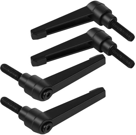 efuturetime 4 Pcs Maniglie a Leva di Serraggio M8-25mm Maniglia a Ripresa di Boccaggio Regolabile in Acciaio al Carbonio Nero