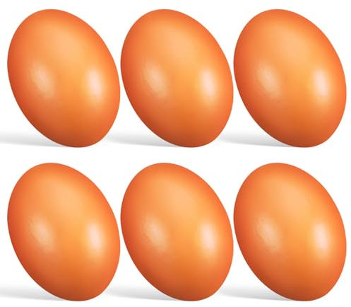 POPETPOP 6 Stück Holzeier Nesteier für Hühner, Holzeier für Hühner Legenest Falsche Holzeier Helfen Beim Legen Nesteier für Hühner