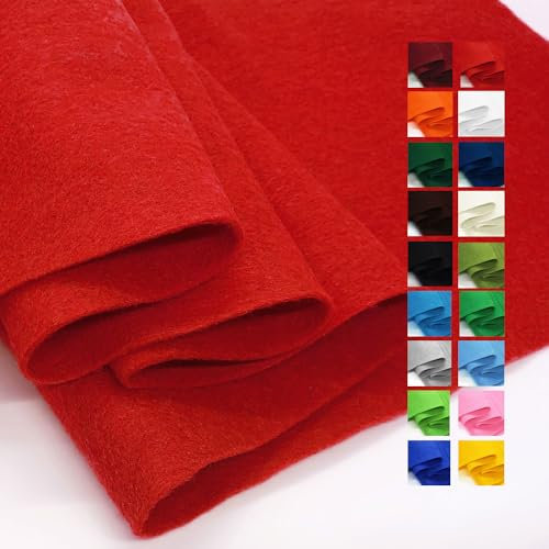 Roter Filzstoff, 91,4 x 91,4 cm, 1,6 mm dick, weiche Filzplatte