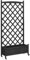 vidaXL Black Solid Fir Wood Planter with Trellis and Wheels - Rectangular Patio Planter for Outdoor Garden, Terrace - 90x35x187.5cm