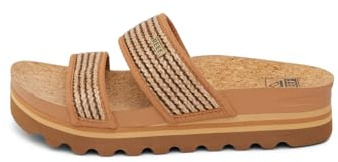 Reef Damen Cushion Vista Hi Sandale, chocolate raffia, 38.5