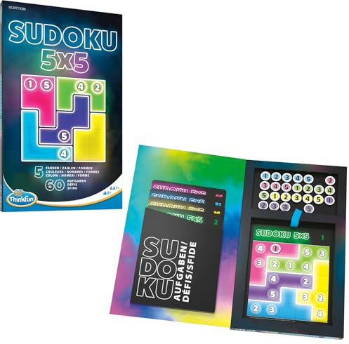 ThinkFun - 76634 - Sudoku 5x5 - Das magnetische Reise-Knobelspiel. Perfekt für die Reise und als Geschenk!
