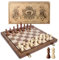 Sihaiyuan Chess Set, 15'' Magnetic Wooden Chess Board, Travel Chess Set for Adults & Kids, 2-in-1 Chess and Checkers Board Game