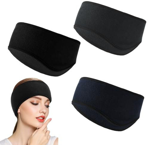 YBCCBY 3PCS Polaire Bandeau de Sport Hiver Sport Bandeau Cache Oreille Bandeau de Sport du Cache-Oreilles Thermique Extensible Cache-Oreilles Bandeau Cache-Oreilles pour l'hiver pour Sports, Fitness