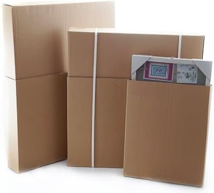 Telescopic Cardboard Boxes - Strong Double Walled Adjustable for Pictures Frames Mirrors Painting TV Moving (400x50x500/799mm)