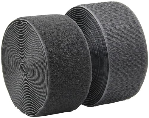 PEARL Zuschneidbares Klettband: Klettband mit Nylon-Schlaufen/-Haken, zum Aufnähen, 40 kg/m, 50mm, 4m (Kabelbinder Klettverschlüsse, Fixierband, Fliegengitter)