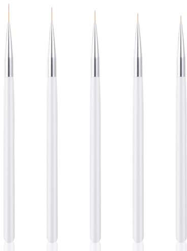 5 Pcs Nail Art Liner Brushes Nail Detail Painting Tools French Nail Art Brushes French Tip Liner Brush for DIY Nail Design