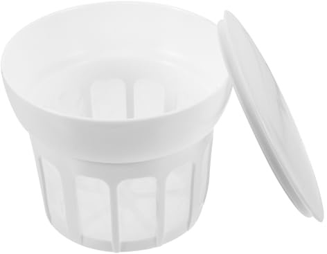 Passoire à Yaourt Maison Blanche, Séparateur de Liquide, Plastique Mesh | Yaourt Grec et Fromage, Usage Domestique, Filtre Fin Réutilisable, Couvercle